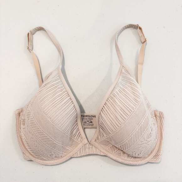 ThirdLove Everyday Lace Plunge Underwire Bra Intimates Adjustable Straps 30E 1/2 - Picture 3 of 10